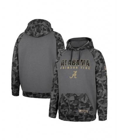 Men's Charcoal Alabama Crimson Tide OHT Military-Inspired Appreciation Camo Stack Raglan Pullover Hoodie $33.79 Sweatshirt