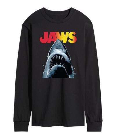 Men's Jaws Long Sleeve T-shirt Black $17.64 T-Shirts