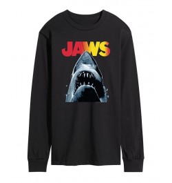 Men's Jaws Long Sleeve T-shirt Black $17.64 T-Shirts