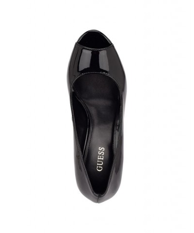 Women's Cacei Peep Toe Platform Pumps Black $25.27 Shoes