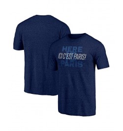 Men's Heather Navy Paris Saint-Germain Statement Tri-Blend T-shirt $16.72 T-Shirts