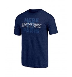 Men's Heather Navy Paris Saint-Germain Statement Tri-Blend T-shirt $16.72 T-Shirts