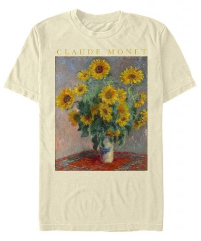 Men's Monet Sunflowers Short Sleeve Crew T-shirt Tan/Beige $19.24 T-Shirts