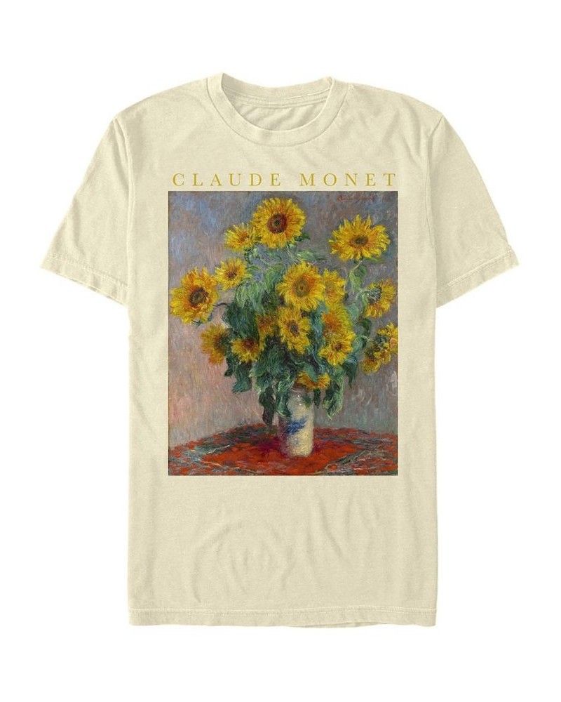 Men's Monet Sunflowers Short Sleeve Crew T-shirt Tan/Beige $19.24 T-Shirts