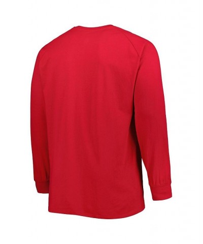 Men's Red Wisconsin Badgers Big and Tall Two-Hit Raglan Long Sleeve T-shirt $18.45 T-Shirts