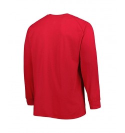 Men's Red Wisconsin Badgers Big and Tall Two-Hit Raglan Long Sleeve T-shirt $18.45 T-Shirts