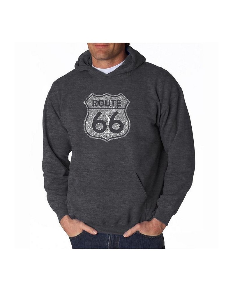 Men's Word Art Hoodie - Route 66 Gray $32.39 Sweatshirt