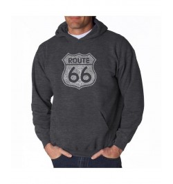 Men's Word Art Hoodie - Route 66 Gray $32.39 Sweatshirt