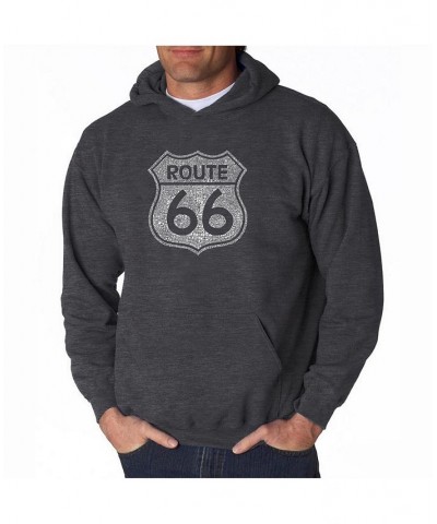 Men's Word Art Hoodie - Route 66 Gray $32.39 Sweatshirt