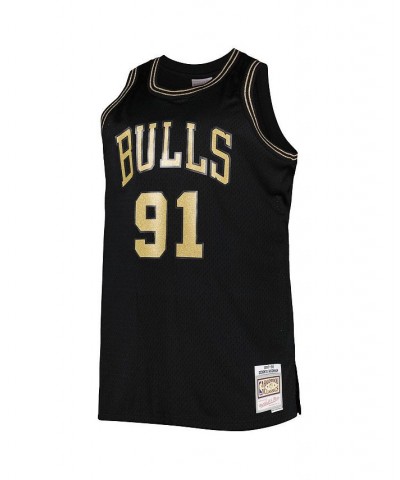 Men's Dennis Rodman Black Chicago Bulls Team Big and Tall Hardwood Classics 1997-98 Swingman Jersey $51.00 Jersey