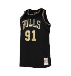 Men's Dennis Rodman Black Chicago Bulls Team Big and Tall Hardwood Classics 1997-98 Swingman Jersey $51.00 Jersey