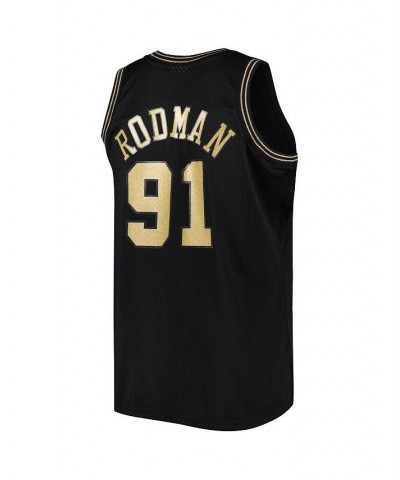 Men's Dennis Rodman Black Chicago Bulls Team Big and Tall Hardwood Classics 1997-98 Swingman Jersey $51.00 Jersey