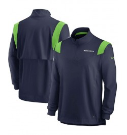 Men's College Navy Seattle Seahawks 2021 Sideline Coaches Repel Quarter-Zip Jacket $30.80 Jackets