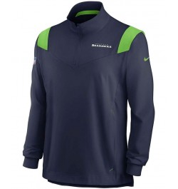 Men's College Navy Seattle Seahawks 2021 Sideline Coaches Repel Quarter-Zip Jacket $30.80 Jackets