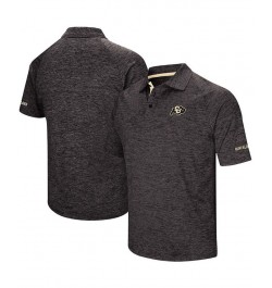 Men's Heather Black Colorado Buffaloes Down Swing Polo Shirt $23.50 Polo Shirts