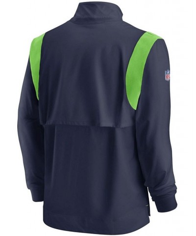 Men's College Navy Seattle Seahawks 2021 Sideline Coaches Repel Quarter-Zip Jacket $30.80 Jackets