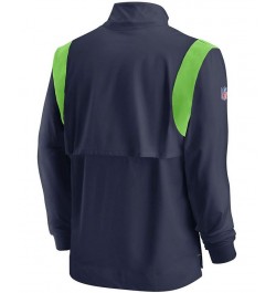 Men's College Navy Seattle Seahawks 2021 Sideline Coaches Repel Quarter-Zip Jacket $30.80 Jackets