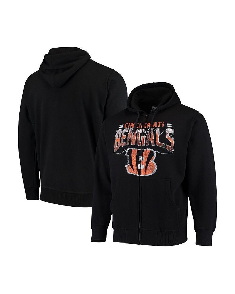 Men's Black Cincinnati Bengals Perfect Season Full-Zip Hoodie $43.99 Sweatshirt