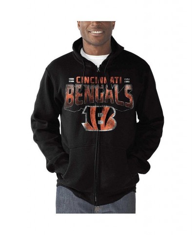 Men's Black Cincinnati Bengals Perfect Season Full-Zip Hoodie $43.99 Sweatshirt