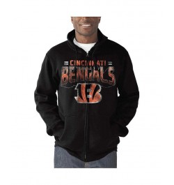 Men's Black Cincinnati Bengals Perfect Season Full-Zip Hoodie $43.99 Sweatshirt