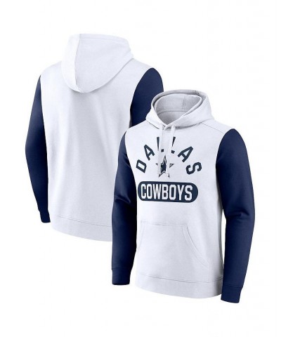 Men's Branded White, Navy Dallas Cowboys Extra Point Pullover Hoodie $26.04 Sweatshirt