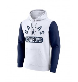 Men's Branded White, Navy Dallas Cowboys Extra Point Pullover Hoodie $26.04 Sweatshirt