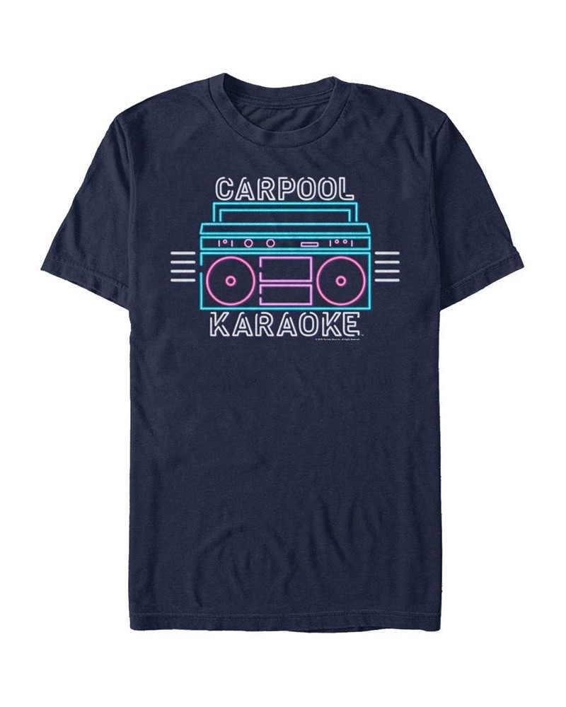 James Cordon Neon Boombox Short Sleeve T- shirt Blue $16.45 T-Shirts