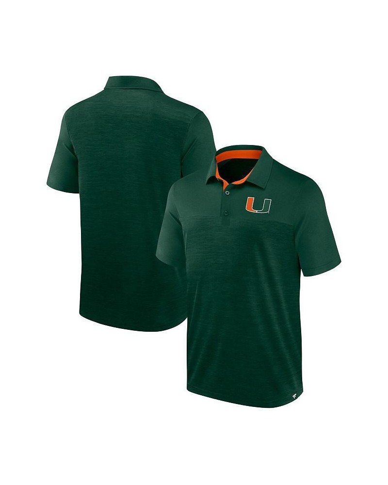 Men's Branded Heather Green Miami Hurricanes Classic Homefield Polo Shirt $22.00 Polo Shirts