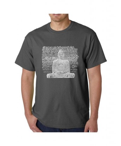 Men's Word Art T-Shirt - Zen Buddha Gray $18.89 T-Shirts