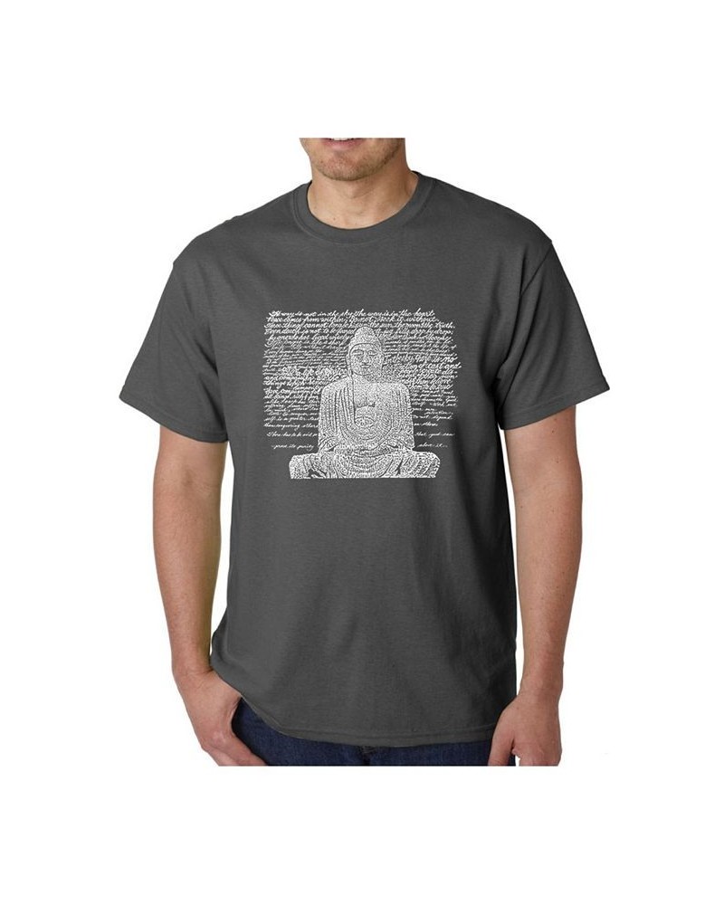 Men's Word Art T-Shirt - Zen Buddha Gray $18.89 T-Shirts