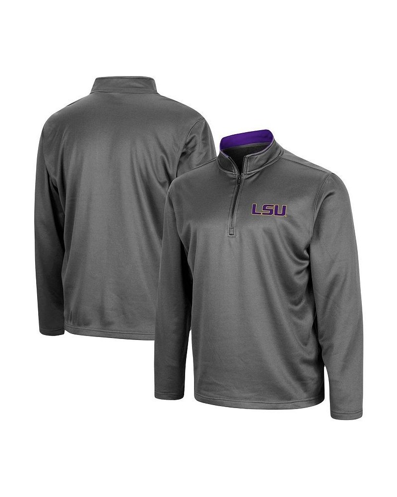 Men's Charcoal LSU Tigers Big and Tall Fleece Quarter-Zip Jacket $28.80 Jackets