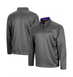 Men's Charcoal LSU Tigers Big and Tall Fleece Quarter-Zip Jacket $28.80 Jackets