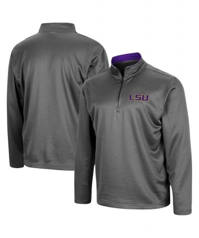 Men's Charcoal LSU Tigers Big and Tall Fleece Quarter-Zip Jacket $28.80 Jackets