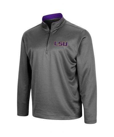 Men's Charcoal LSU Tigers Big and Tall Fleece Quarter-Zip Jacket $28.80 Jackets