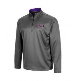 Men's Charcoal LSU Tigers Big and Tall Fleece Quarter-Zip Jacket $28.80 Jackets