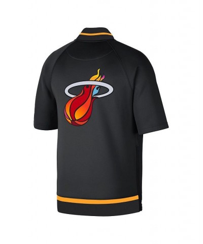 Men's Black, White Miami Heat 2021/22 City Edition Therma Flex Showtime Short Sleeve Full-Snap Bomber Jacket $37.95 Jackets