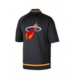 Men's Black, White Miami Heat 2021/22 City Edition Therma Flex Showtime Short Sleeve Full-Snap Bomber Jacket $37.95 Jackets