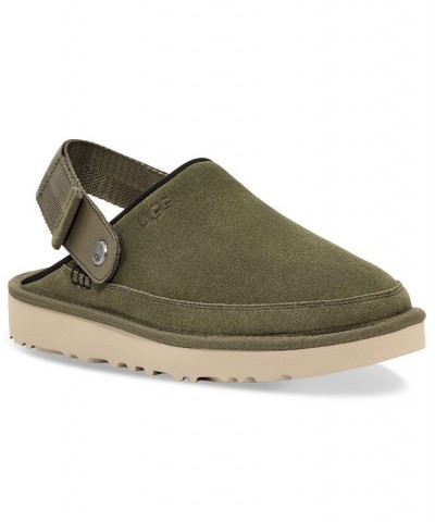 Men's Goldencoast Suede Heel Strap Clog Green $67.20 Shoes