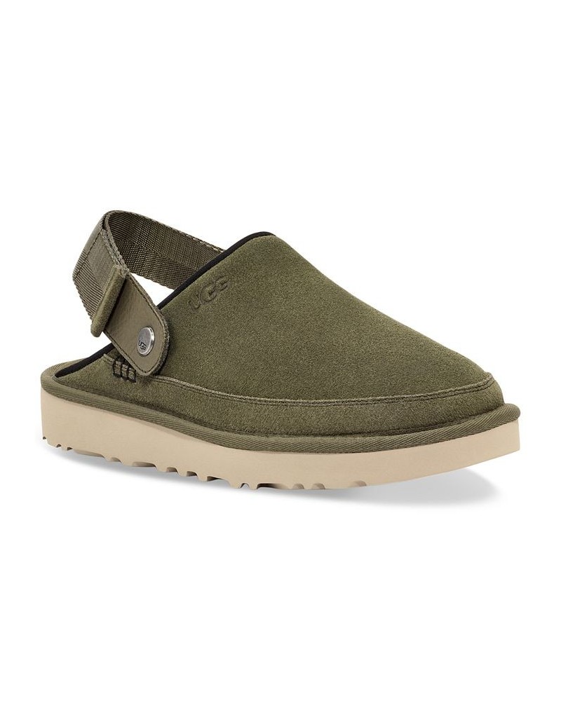 Men's Goldencoast Suede Heel Strap Clog Green $67.20 Shoes