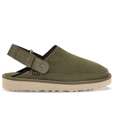 Men's Goldencoast Suede Heel Strap Clog Green $67.20 Shoes