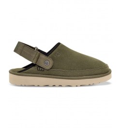 Men's Goldencoast Suede Heel Strap Clog Green $67.20 Shoes