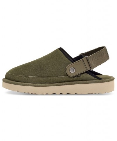 Men's Goldencoast Suede Heel Strap Clog Green $67.20 Shoes