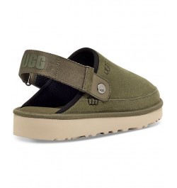 Men's Goldencoast Suede Heel Strap Clog Green $67.20 Shoes