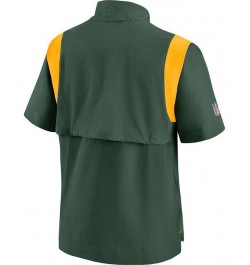 Men's Green Green Bay Packers Sideline Coaches Short Sleeve Quarter-Zip Jacket $39.20 Jackets