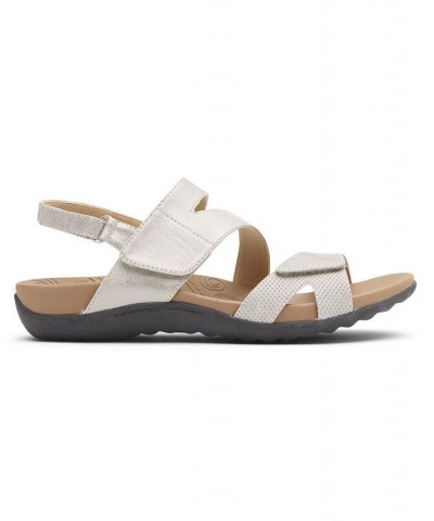 Women's Ridge Asym Stay Put Sandals Silver $44.55 Shoes