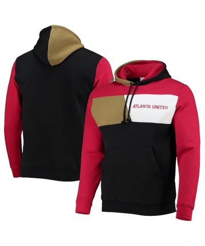 Men's Black and Red Atlanta United FC Colorblock Fleece Pullover Hoodie $40.00 Sweatshirt