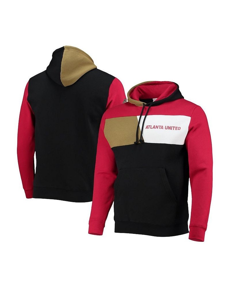 Men's Black and Red Atlanta United FC Colorblock Fleece Pullover Hoodie $40.00 Sweatshirt