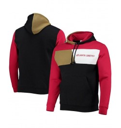 Men's Black and Red Atlanta United FC Colorblock Fleece Pullover Hoodie $40.00 Sweatshirt