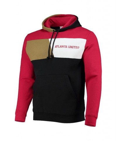 Men's Black and Red Atlanta United FC Colorblock Fleece Pullover Hoodie $40.00 Sweatshirt