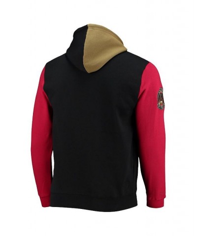 Men's Black and Red Atlanta United FC Colorblock Fleece Pullover Hoodie $40.00 Sweatshirt